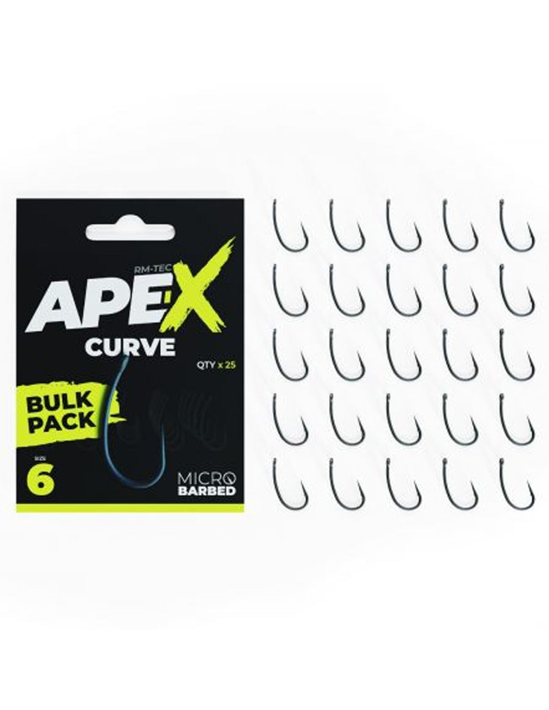 RidgeMonkey Ape-X Curve Barbed Size 6 Bulk Pack 25 - RMT396